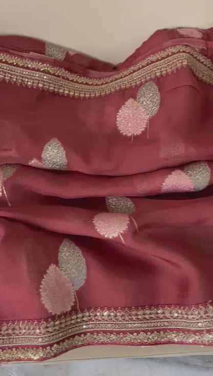 Rakhisha organza beautiful trendy saree