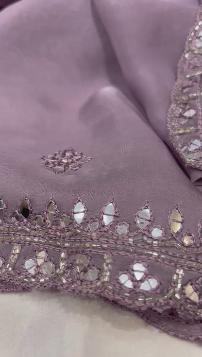 Gulnaari organza zardosi saree