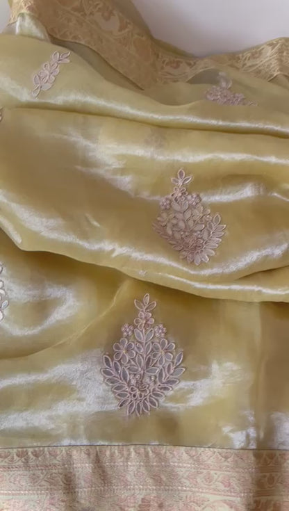 Kalki inspired tissue organza saree