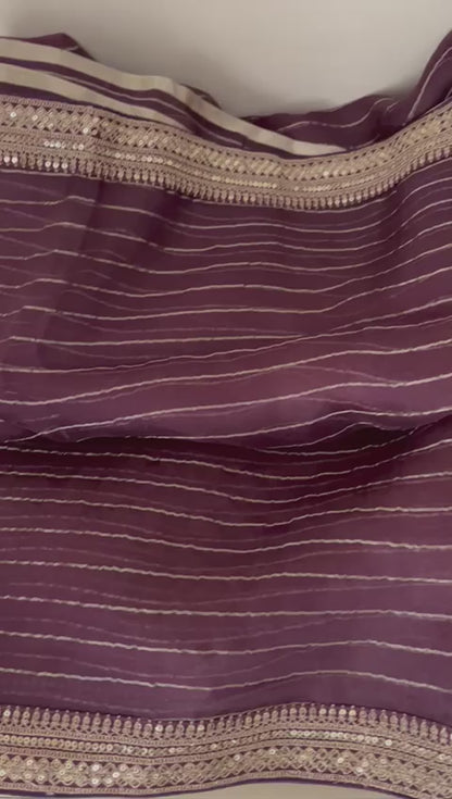 Nurjaha striped organza saree
