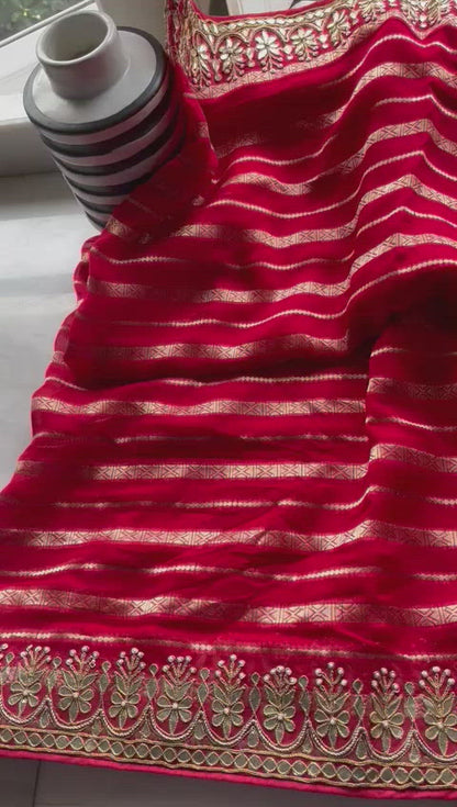 Munga red hot saree