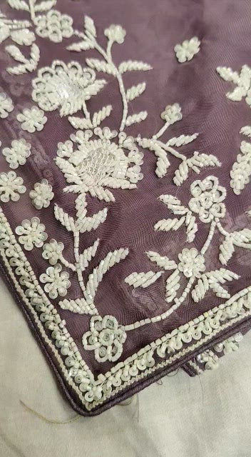 Madhavi zardosi organza saree
