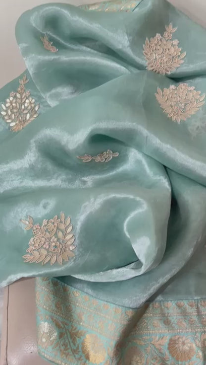 Kalki inspired tissue organza saree