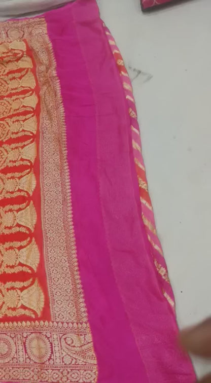 Nasheen banarsi gorgette saree