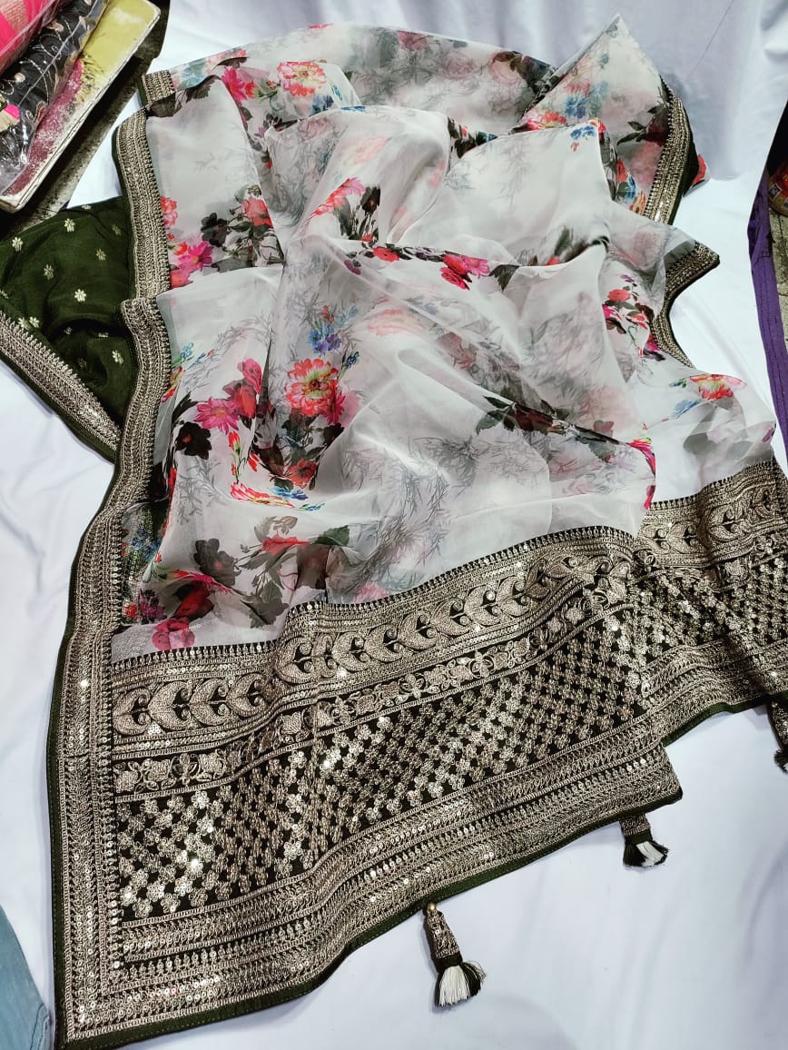 Digital floral printed sares