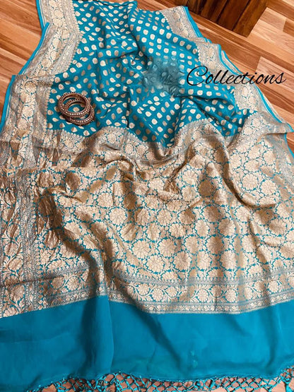 Firoza Banarsi weaved handloom saree