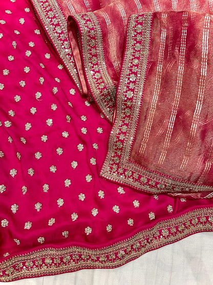 Pavi tissue organza zari saree