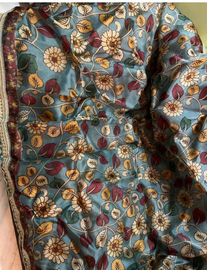 Floral Kalamkari saree