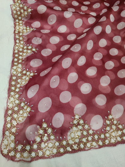 Polka dot inspired organza saree