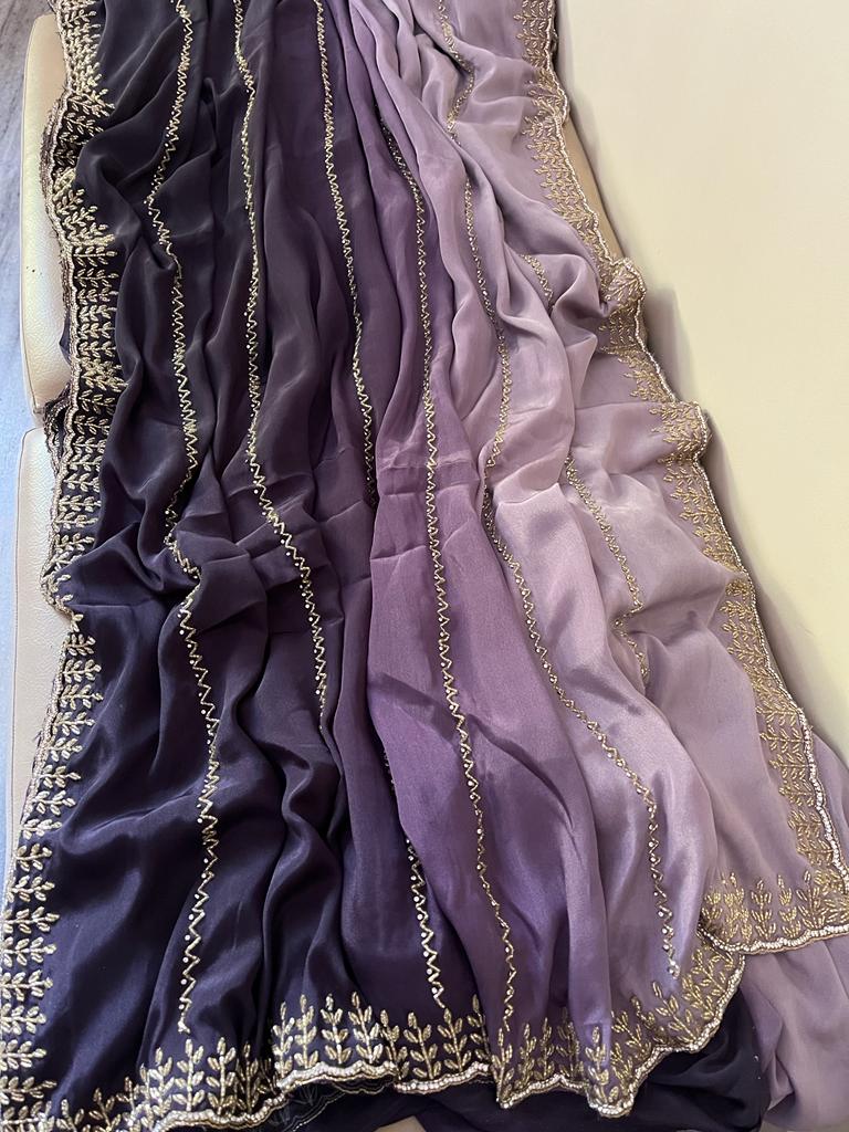 Naveli crepe kat Dana saree