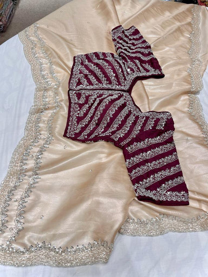 Zain’s tissue organza saree