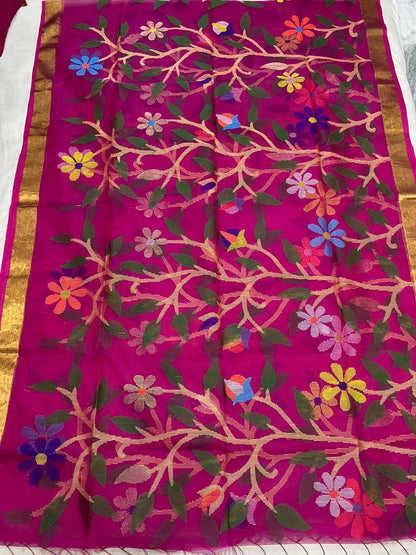 Lavika Muslin jamdani saree