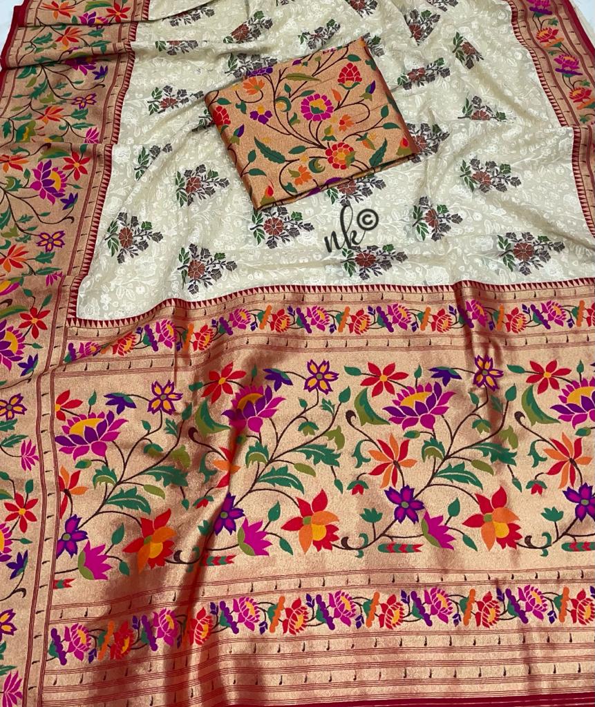 Anasi handwoven Khaddi gorgette saree