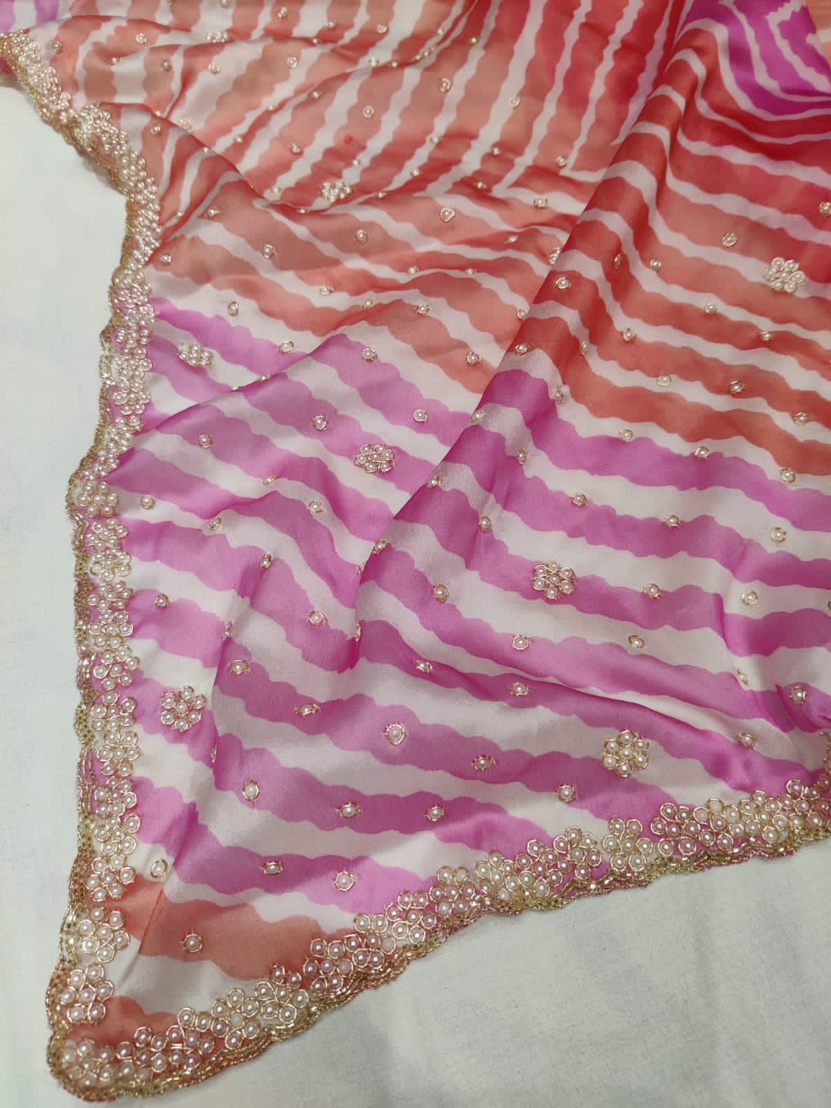 Kaju organza Pearl saree