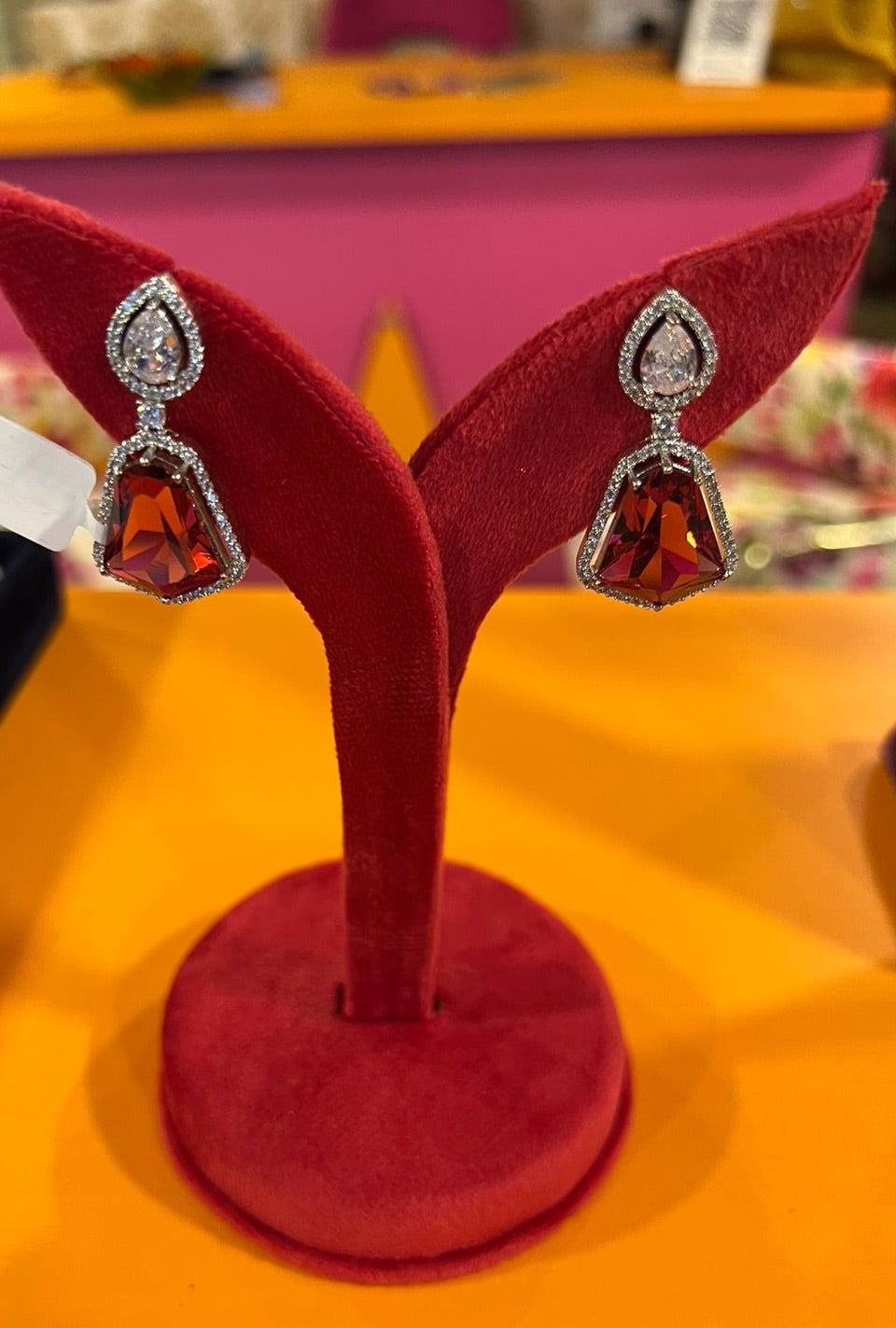 Ruby cocktail earrings