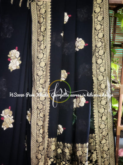 Raazvi khaddi Banarsi Meenakari saree