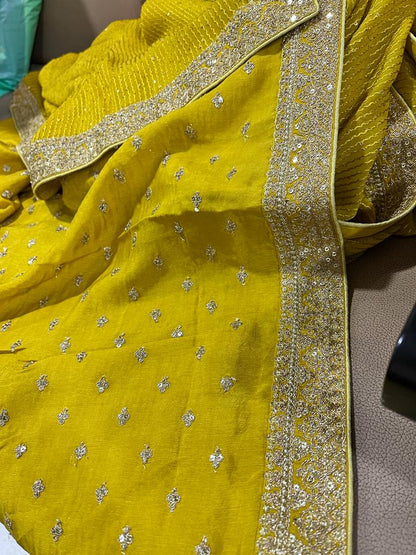 Gulzaar gorgette sequece saree