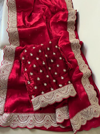 Humera chiffon satin beautiful saree