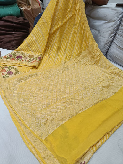 Maheera gorgette banarsi saree