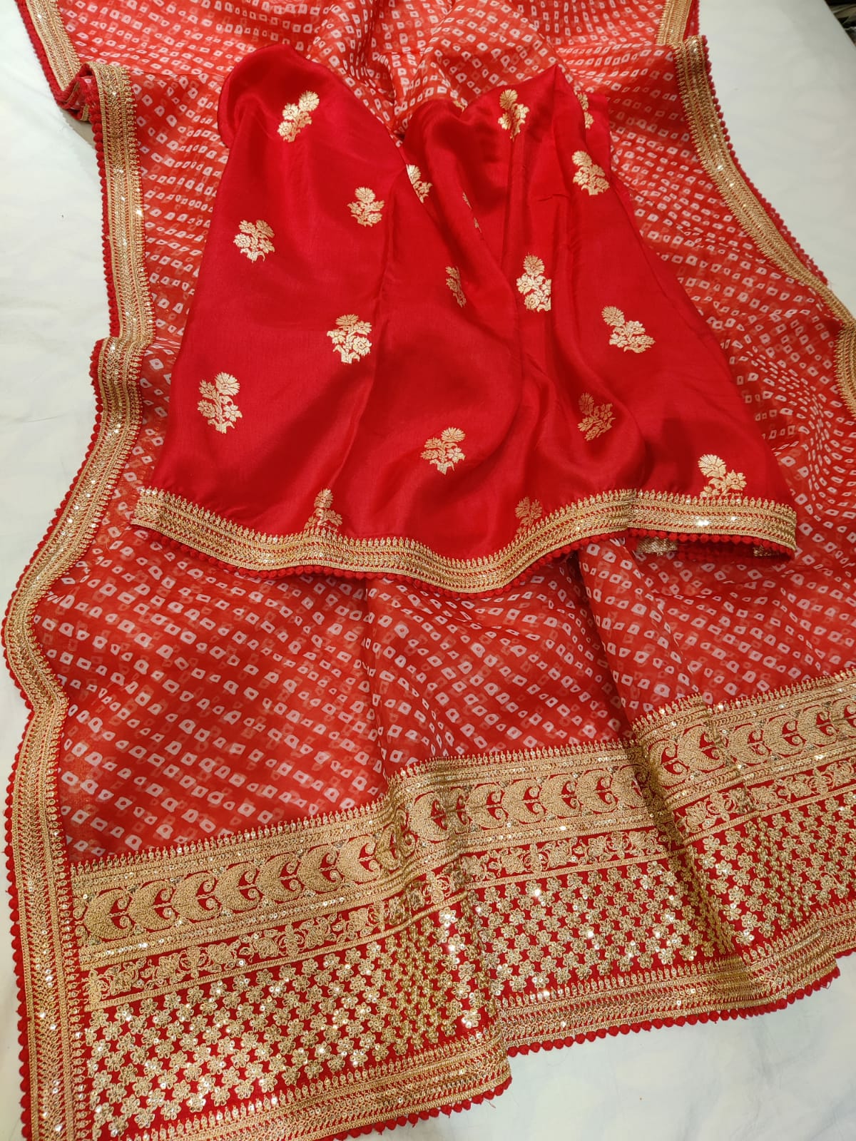 Noori bandhej organza saree