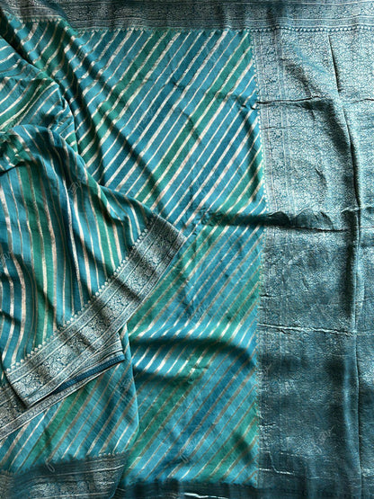 Lehariyan khaddi gorgette saree