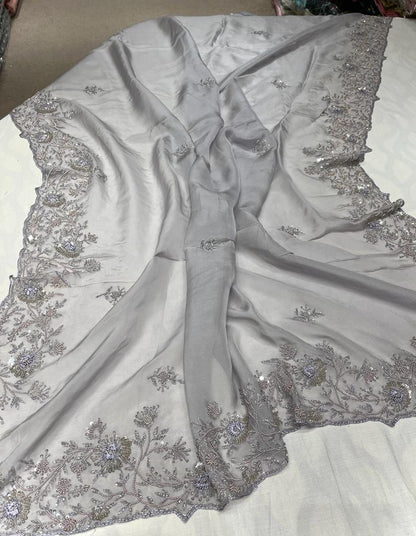 Alicia organza embroidered saree