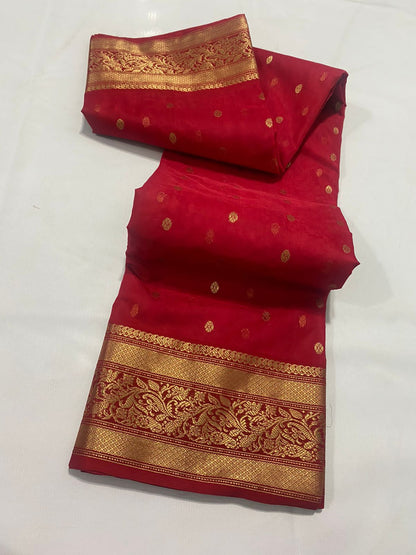 Heer yellow Chanderi saree handloom saree blouse