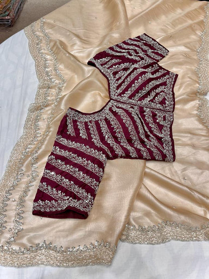 Zain’s tissue organza saree