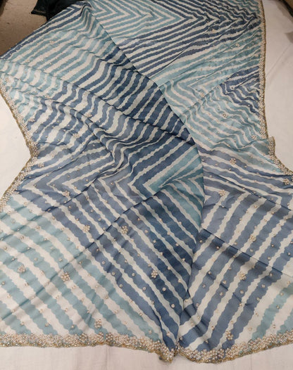 Kaju organza Pearl saree
