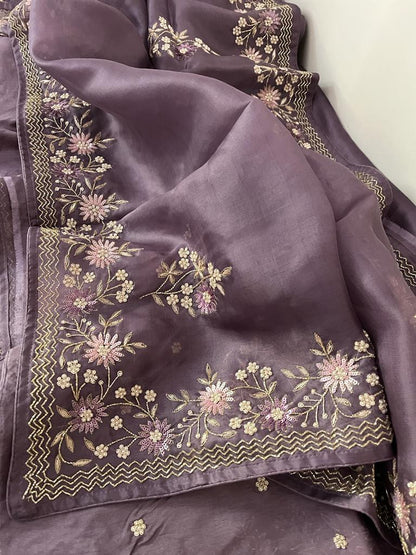 Ramisha organza wedding saree
