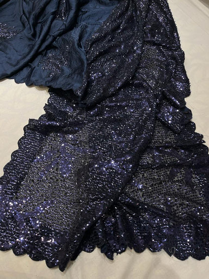Sequence satin partywear saree