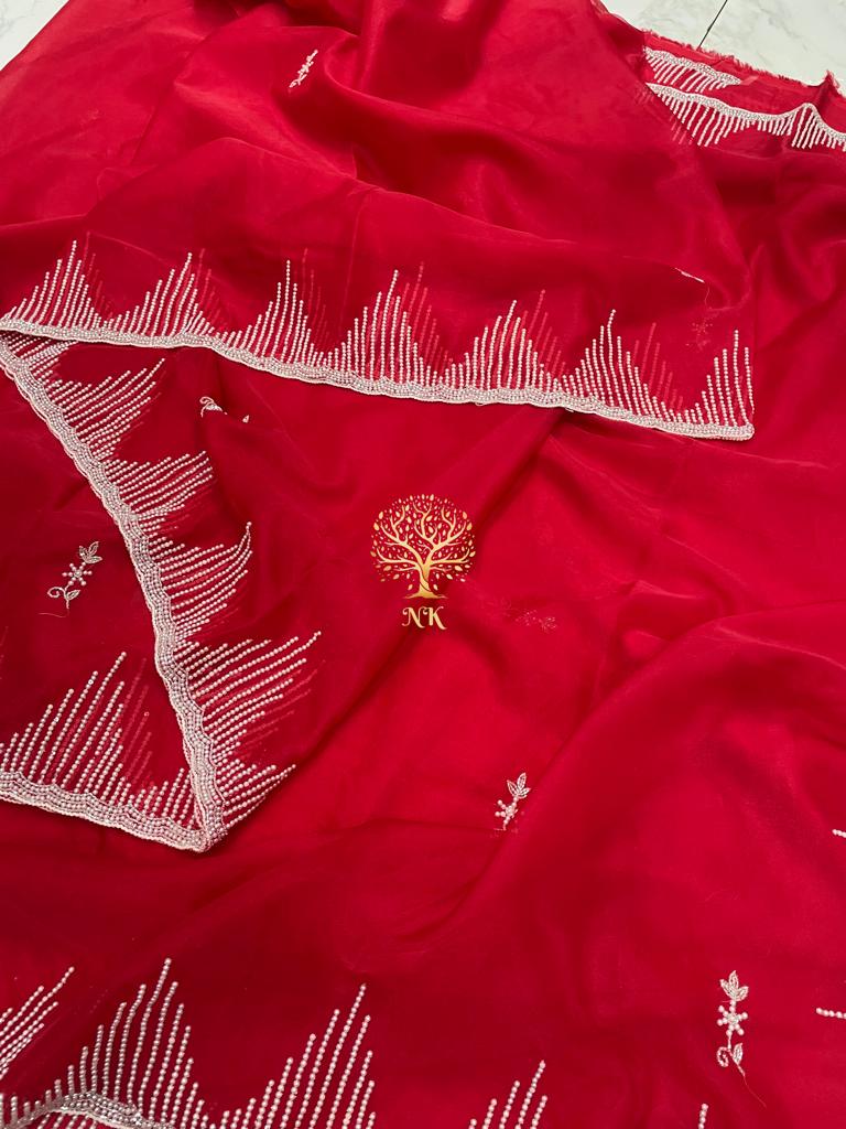 Organza flowy saree