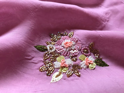 Premium pink organza silk saree