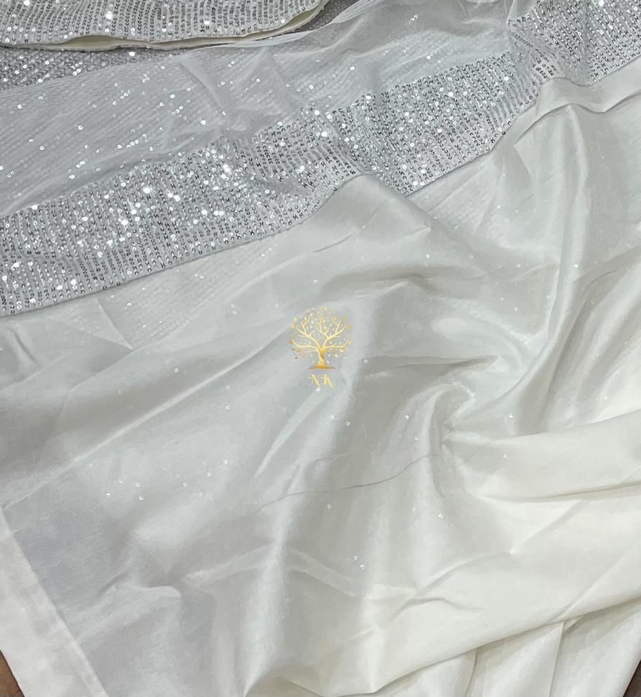 Elegant styled sequins saree