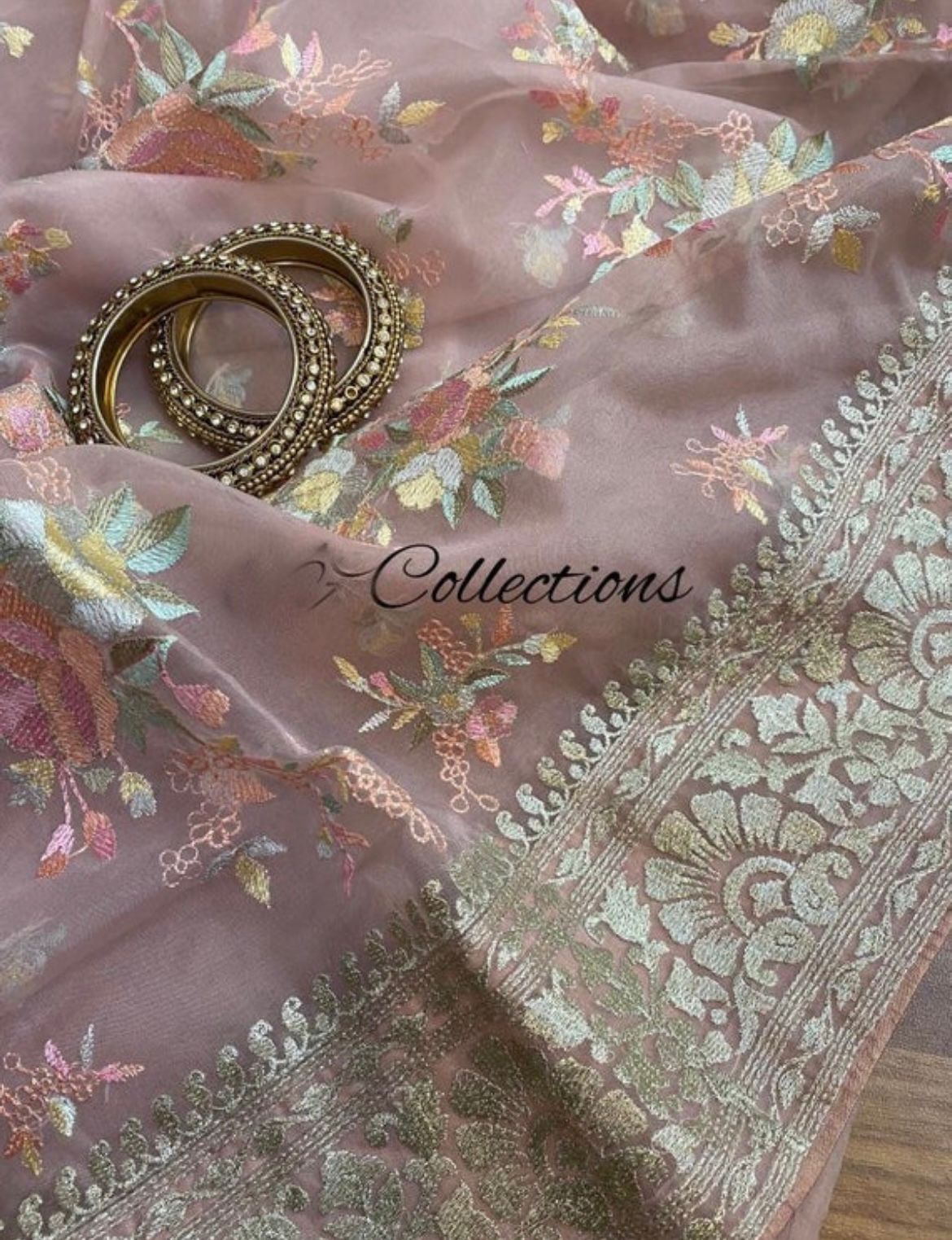 Vanilla organza saree