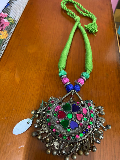 Green Afghani neck piece