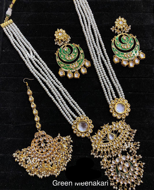 Aneesha Kundan Pearl necklace set