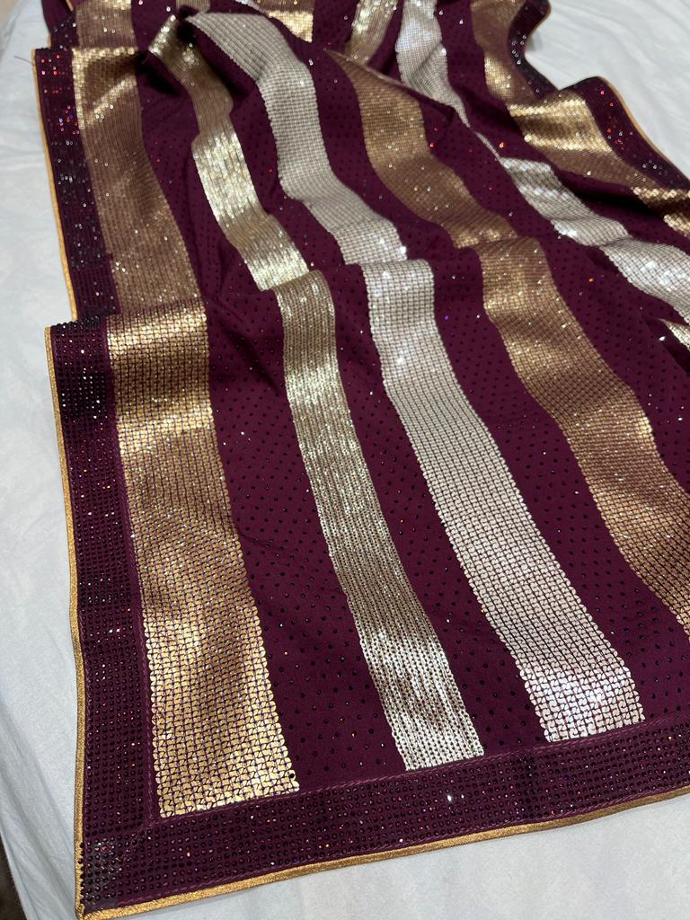 Juan crepe sequence saree