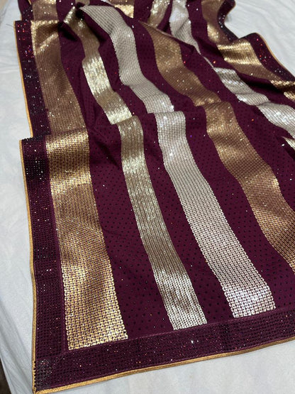 Juan crepe sequence saree