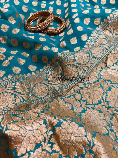 Firoza Banarsi weaved handloom saree