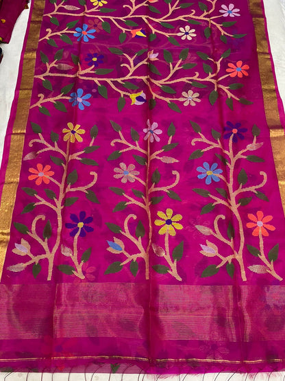 Lavika Muslin jamdani saree
