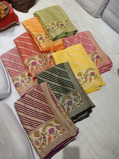 Maheera gorgette banarsi saree
