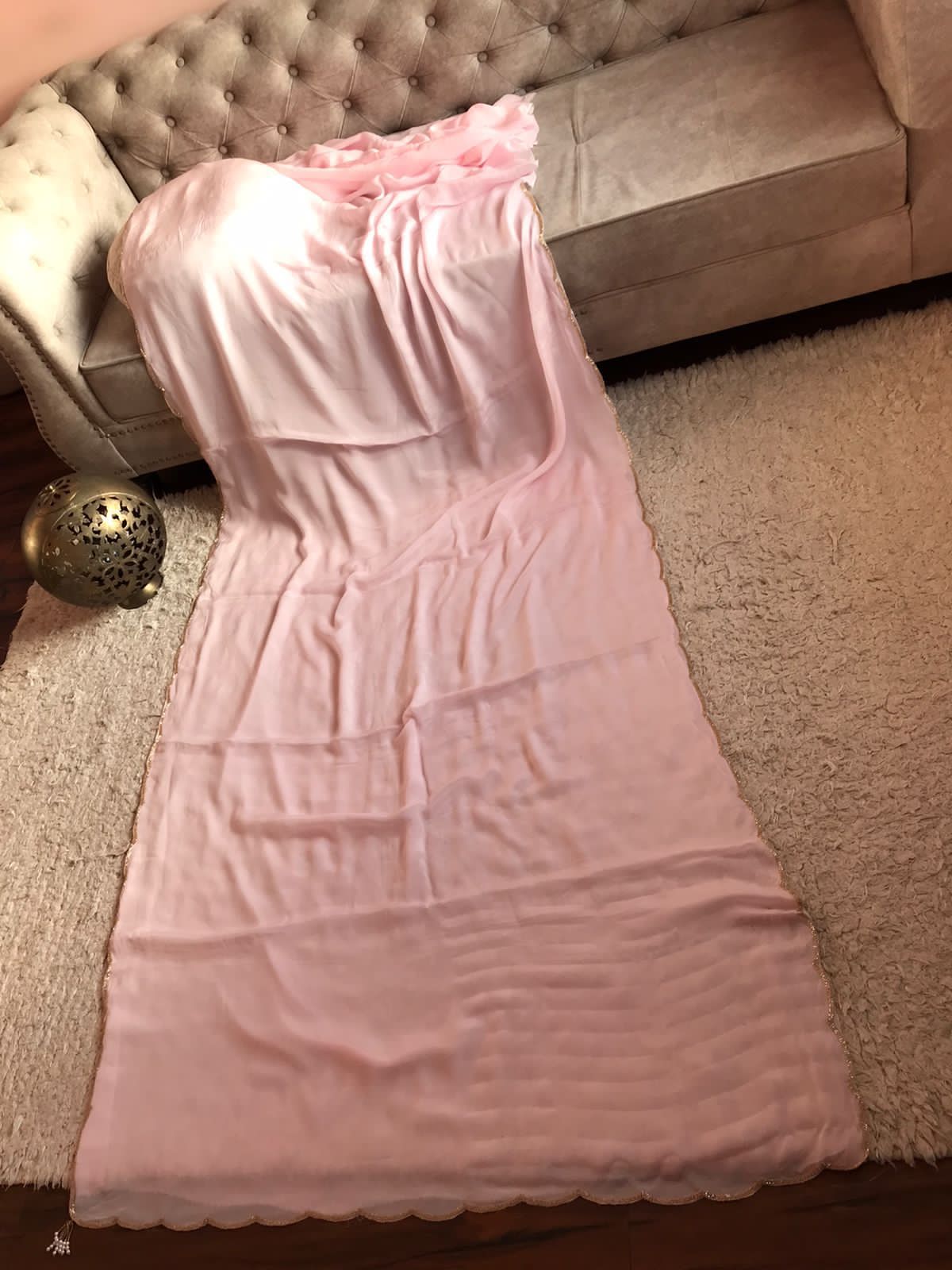 Classy crepe chinon handloom saree