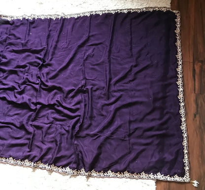 Purple vogue partywear saree