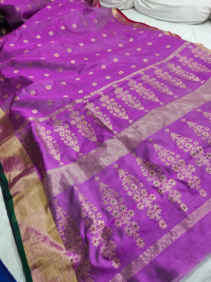 Purple Chanderi saree