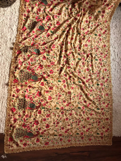 Yazmin chiffon inspired peacock saree