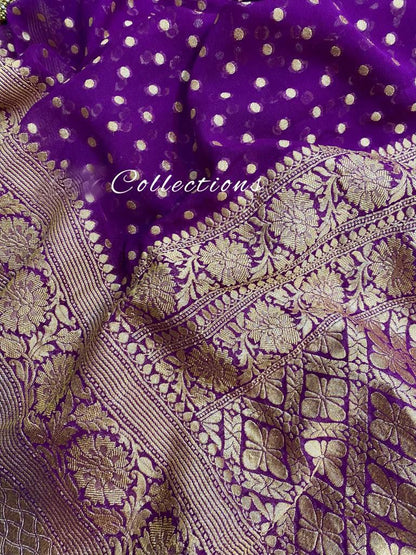 Kavish Banarsi khaddi gorgette saree