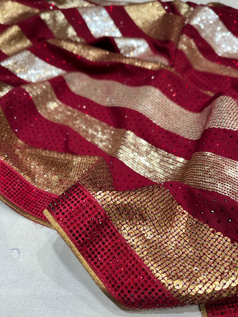 Bridal inspired crepe saree