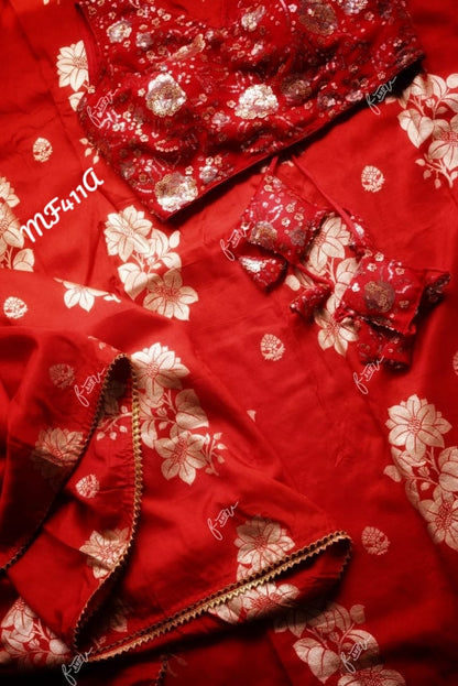 Elegant beautiful crepe saree