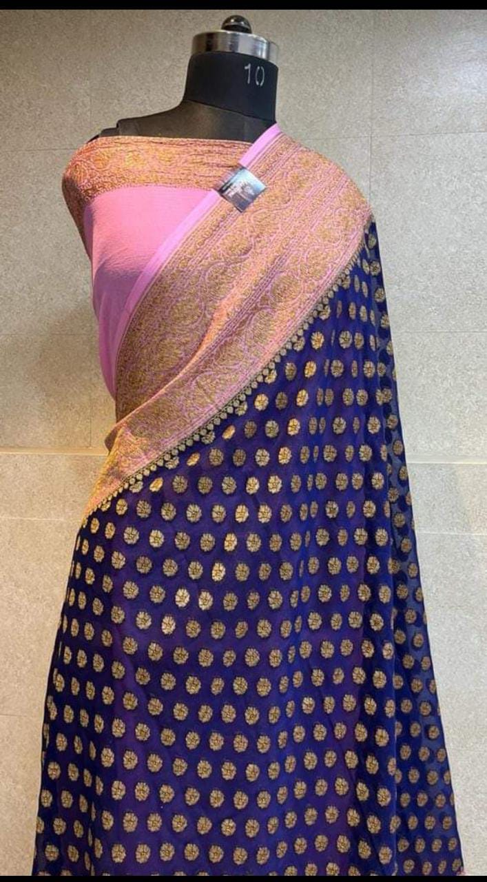 Khalida chiffon gorgette saree